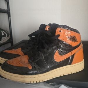 Nike Kids High-Top Sneakers - Black and Orange